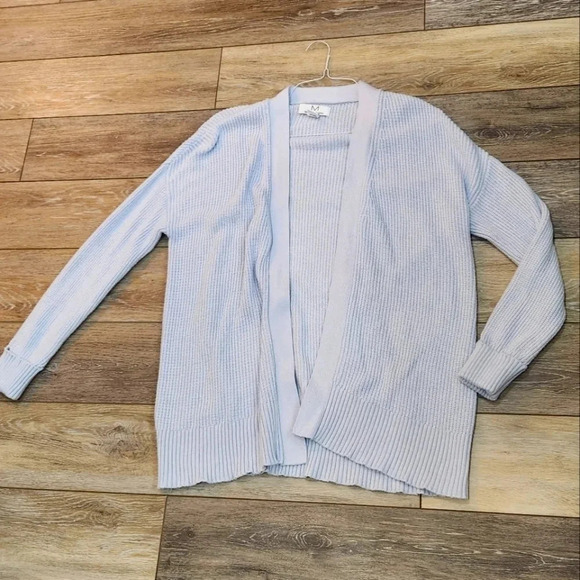Magaschoni light blue long sleeve open cardigan - Picture 1 of 10